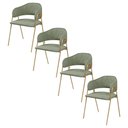 Ver imagem 4 de Conjunto 4 Cadeiras Veneza Bouclé Verde Oliva Metal Dourado