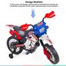 Moto Elétrica Infantil Motocross +3 Anos até 20kg Realista 6v Azul - 3