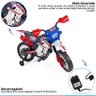 Moto Elétrica Infantil Motocross +3 Anos até 20kg Realista 6v Azul - 2
