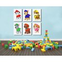 Ver imagem 2 de Kit 6 Quadros Decorativos Desenho Infatil Patrulha Canina