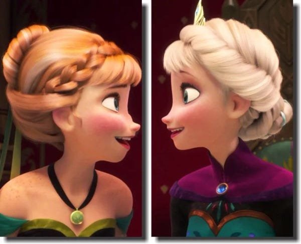 Quadros Decorativos Anna e Elsa 2 peças - 1