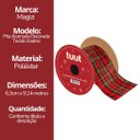 Ver imagem 6 de Fita Aramada Decorativa Natalina Xadrez Tecido 6cm x 9,14m para Laços Árvores de Natal