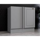 Ver imagem 1 de Gabinete de Cozinha Modulado Balcão Canto Reto Americana 1 Porta s/ Tampo 84cm Cinza - Henn