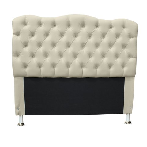 Cabeceira Agnes de Decoração Quarto para Cama Box Casal King - Suede - Sv Decor: Marfim