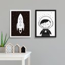 Ver imagem 1 de Kit Infantil 2 Quadros Pequeno Astronauta-20x30-Menino