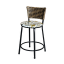 Ver imagem 1 de Banqueta Baixa Para Cozinha Ratan Cappuccino Preta Estofado Floral  Floral 