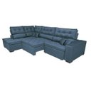 Ver mais imagens de Sofá de Canto Retrátil e Reclinável com Molas Cama Inbox Platinum Esquerdo 3.00x2.36 Suede Azul