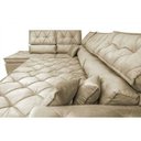 Ver imagem 5 de Sofá de Canto Retrátil e Reclinável com Molas Cama Inbox Platinum Esquerdo 3.00x2.36 Suede Bege