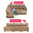 Ver imagem 3 de Sofá de Canto Retrátil e Reclinável com Molas Cama Inbox Platinum Esquerdo 3.00x2.36 Suede Castor
