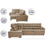 Sofá de Canto Retrátil e Reclinável com Molas Cama Inbox Platinum Esquerdo 3.00x2.36 Suede Castor - 2