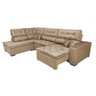 Sofá de Canto Retrátil e Reclinável com Molas Cama Inbox Platinum Esquerdo 3.00x2.36 Suede Castor - 8