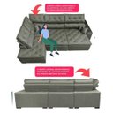 Ver imagem 3 de Sofá de Canto Retrátil e Reclinável com Molas Cama Inbox Platinum Esquerdo 3.00x2.36 Suede Cinza