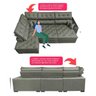 Sofá de Canto Retrátil e Reclinável com Molas Cama Inbox Platinum Esquerdo 3.00x2.36 Suede Cinza - 3