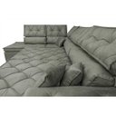 Ver imagem 5 de Sofá de Canto Retrátil e Reclinável com Molas Cama Inbox Platinum Esquerdo 3.00x2.36 Suede Cinza
