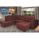 Ver imagem 1 de Sofá de Canto Retrátil e Reclinável com Molas Cama Inbox Platinum Esquerdo 3.00x2.36 Suede Vinho