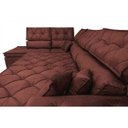 Ver imagem 5 de Sofá de Canto Retrátil e Reclinável com Molas Cama Inbox Platinum Esquerdo 3.00x2.36 Suede Vinho