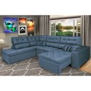 Ver imagem 1 de Sofá de Canto Retrátil e Reclinável com Molas Cama Inbox Platinum Esquerdo 3.40x2.36 Suede Azul