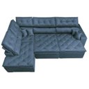 Ver imagem 6 de Sofá de Canto Retrátil e Reclinável com Molas Cama Inbox Platinum Esquerdo 3.40x2.36 Suede Azul