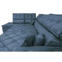 Ver imagem 5 de Sofá de Canto Retrátil e Reclinável com Molas Cama Inbox Platinum Esquerdo 3.40x2.36 Suede Azul