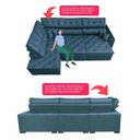 Ver imagem 3 de Sofá de Canto Retrátil e Reclinável com Molas Cama Inbox Platinum Esquerdo 3.40x2.36 Suede Azul