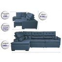 Ver imagem 2 de Sofá de Canto Retrátil e Reclinável com Molas Cama Inbox Platinum Esquerdo 3.40x2.36 Suede Azul