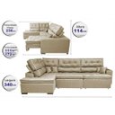 Ver imagem 2 de Sofá de Canto Retrátil e Reclinável com Molas Cama Inbox Platinum Esquerdo 3.40x2.36 Suede Bege
