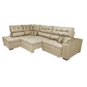 Ver imagem 7 de Sofá de Canto Retrátil e Reclinável com Molas Cama Inbox Platinum Esquerdo 3.40x2.36 Suede Bege