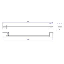 Porta Toalha Barra Polo 50cm Gold - Deca 2040.GL33.050 - 2