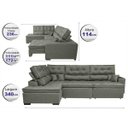 Ver imagem 2 de Sofá de Canto Retrátil e Reclinável com Molas Cama Inbox Platinum Esquerdo 3.40x2.36 Suede Cinza