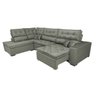 Sofá de Canto Retrátil e Reclinável com Molas Cama Inbox Platinum Esquerdo 3.40x2.36 Suede Cinza - 7