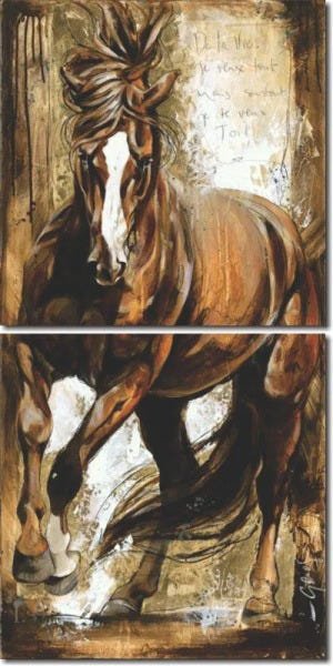 Quadro Decorativo Cavalo Marrom Moderno - 1