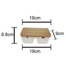 Saleiro C/2 Divisorias de Ceramica e Tampa Madeira e Colher - 4