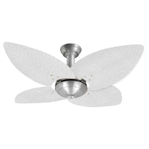Ventilador de Teto Office Jet Aspen Venti-delta Prata Rattan Branca 220v