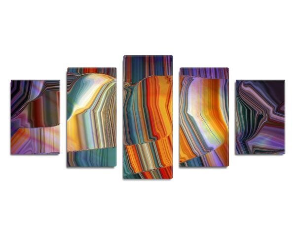 Conjunto de 5 quadros decorativos Slim Résumé boréal 135x60cm - 1