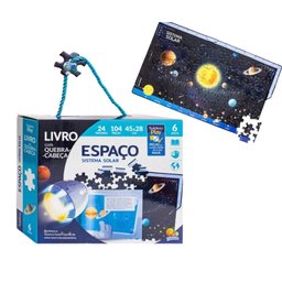 Box Quebra Cabeça Espaço com Livro Ilustrativo Todo-livro Todolivro Play Livro com Quebra-cabeça Exp - 2
