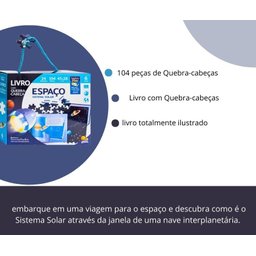 Box Quebra Cabeça Espaço com Livro Ilustrativo Todo-livro Todolivro Play Livro com Quebra-cabeça Exp - 7
