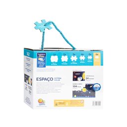 Box Quebra Cabeça Espaço com Livro Ilustrativo Todo-livro Todolivro Play Livro com Quebra-cabeça Exp - 3