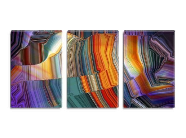Trio de quadros decorativos Slim Résumé boréal Grande 130x60cm - 1