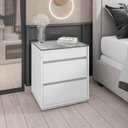 Ver imagem 2 de Mesa de Cabeceira Organizadora Ellie 3 Gavetas Branco - D’Rossi