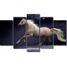quadro cavalo na noite para decoração kit 5 peças - 1