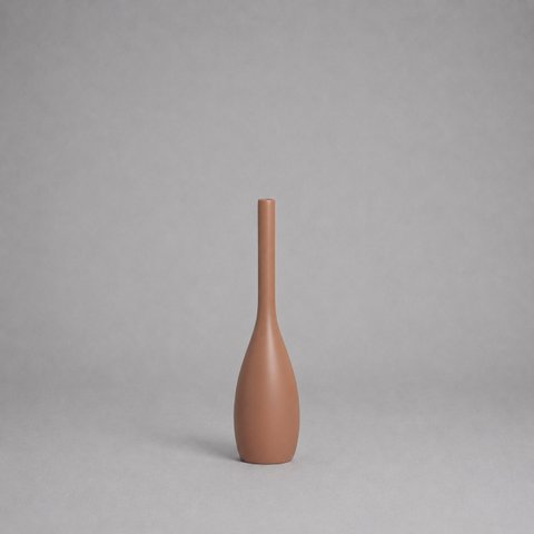 Garrafa Tulipa Pequena Vaso Decorativo de Cerâmica para Sala e Mesa Mocha Mousse