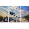 Quadro Decorativo Jogo War Thunder 3 Peças - 1