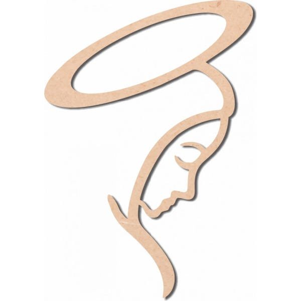 Escultura de Parede Quadro Rosto de Maria Religioso Mdf 6mm - 1