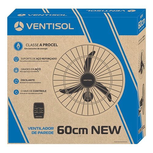 Ventilador de Parede 60 Cm Oscilante Ventisol 3 Pás 127v - 5