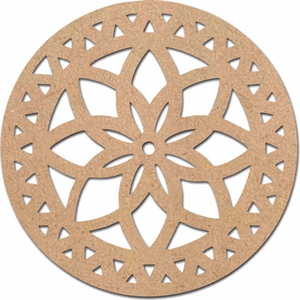 Escultura em Mdf Recorte Mandala estrela 60x60 M4 - 1