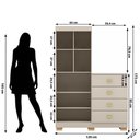 Ver imagem 3 de Guarda Roupa Casal Cristal 2 Portas de Bater 4 Gavetas MDP Fendi Vila Rica