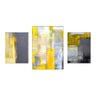 Trio de quadros decorativos Compact Yellow Abstract 110x60cm - 1