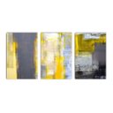 Ver imagem 1 de Trio de quadros decorativos Yellow Abstract Grande 130x60cm