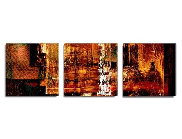 Trio de quadros decorativos Petit Abstract Autumn 130x40cm - 1