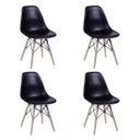 Ver imagem 2 de Conjunto de Mesa Eames Tampo Quadrado Preto 90cm 4 Cadeiras Pretas